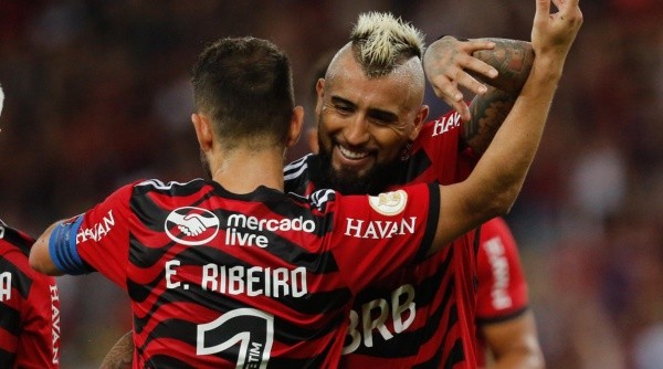 Arturo Vidal quiere celebrar junto al Flamengo tras la muerte de su padre. Foto: Comunicaciones Flamengo.