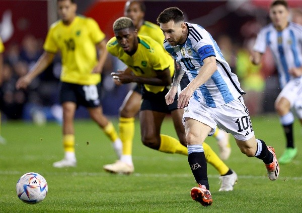 Messi en el último amistoso de Argentina, ante Jamaica (Getty)