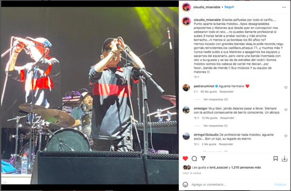 Los Miserables critican al &quot;equipo de matones&quot; de Molotov.(Foto: Instagram)