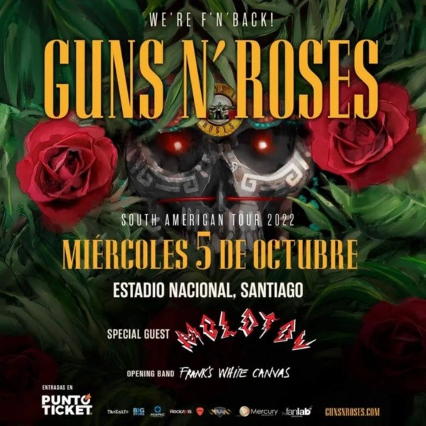 Lo que NO puedes olvidar para ir a Guns N’ Roses en Chile.(Foto: The Fan Lab)