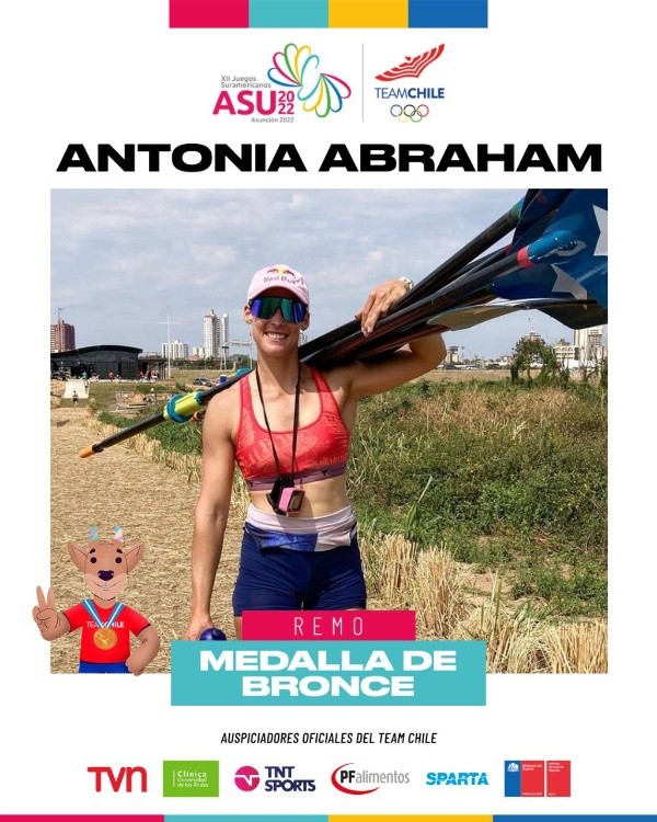 Antonia Abraham sumó su tercera medalla en estos Odesur 2022: dos oros y un bronce. (Team Chile)