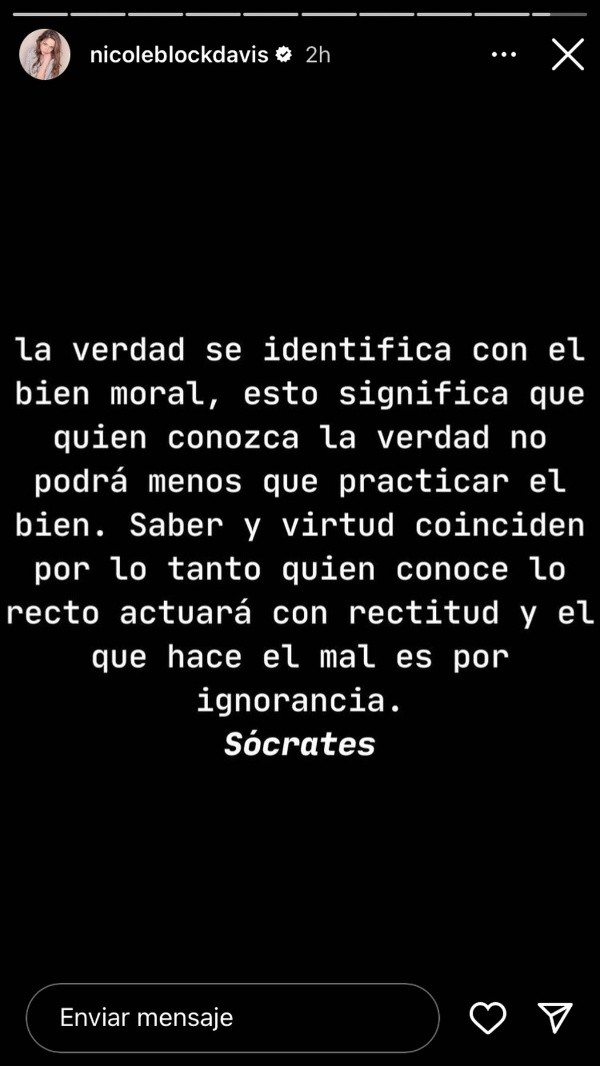 Juan Cristóbal Meza reacciona ante graves acusaciones de Nicole Block.(Foto: Instagram)