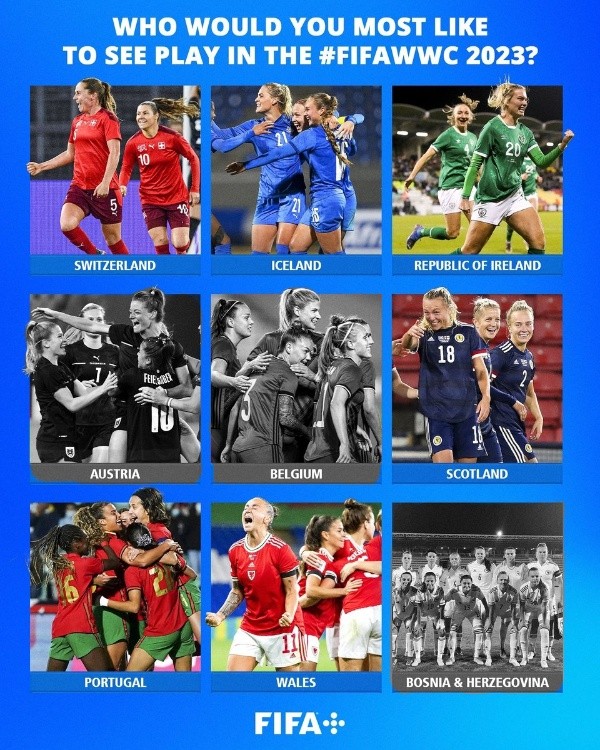 Solo seis selecciones europeas siguen en carrera por el mundial 2023. (FIFA)