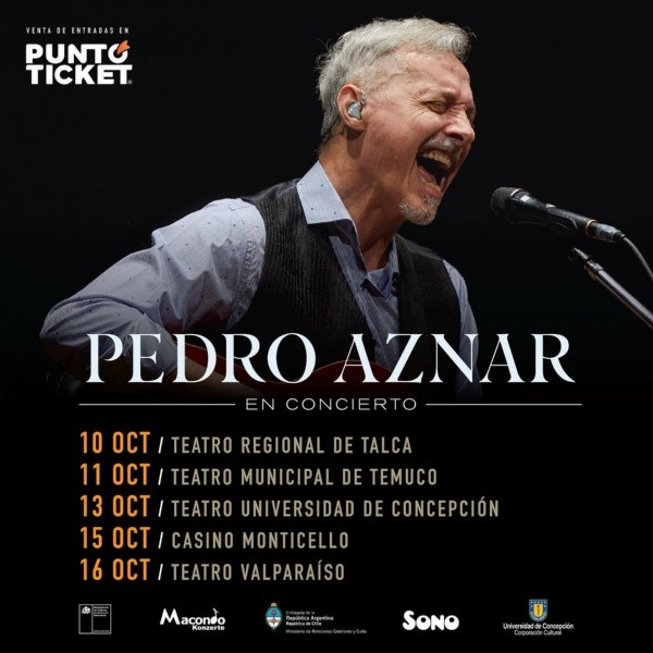 Pedro Aznar en Chile | Revisa AQUÍ todo sobre la gira.(Foto: Instagram)
