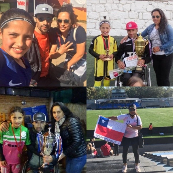 Los padres han acompañado en todas a Ámbar. Incluso viajaron a Uruguay a ver el Sudamericano Sub 17. (Gentileza Carolay Rollino)