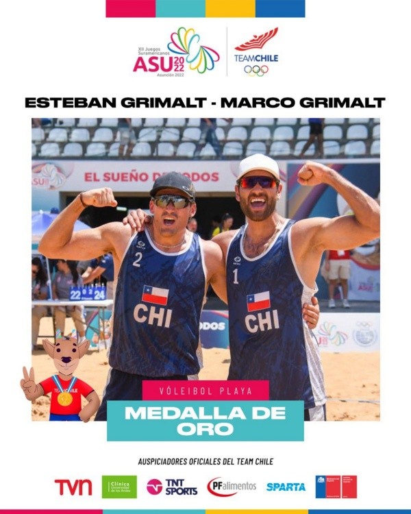 Los primos Grimalt se lucieron en los Juegos Odesur de Asunción 2022. | Foto: Team Chile