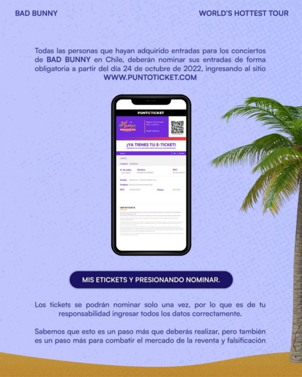 Bad Bunny en Chile | ¿Cómo nominar las entradas? (Foto: Bizarro)
