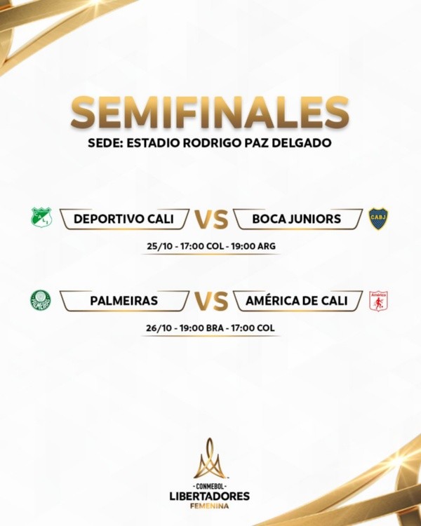La programación de las semifinales de la Copa Libertadores Femenina con solo una chilena: Gisela Pino en Deportivo Cali. (Conmebol)