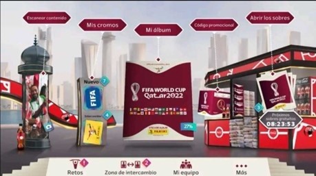 Menú del álbum digital del Mundial Qatar 2022. Crédito: Panini Sticker Album