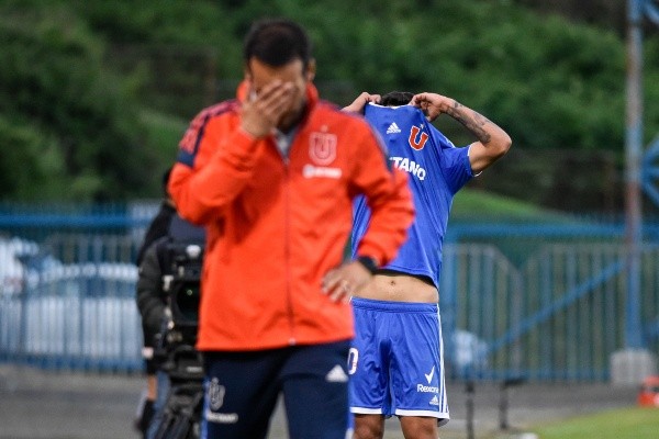 La frustración de Assadi y Sebastián Mirada tras el empate contra Unión Española en el CAP por Copa Chile.