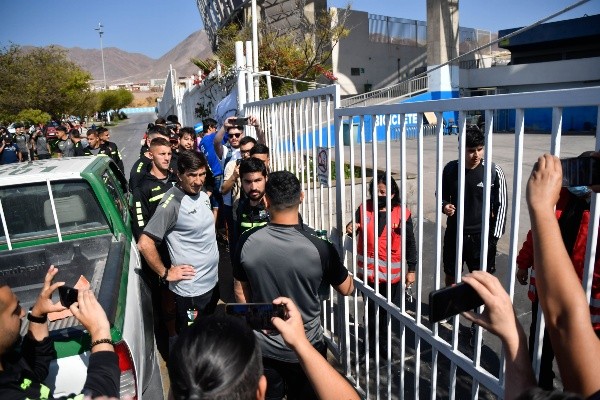 Gustavo Costas el día que Palestino no pudo ingresar al Calvo y Bascuñán de Antofagasta (Agencia Uno)