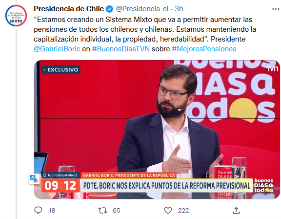 Twitter: Presidencia de Chile