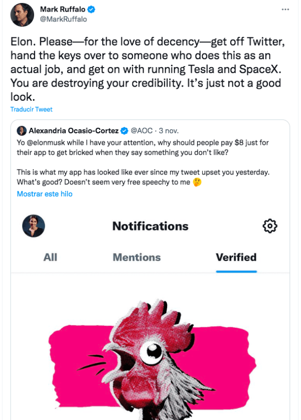 ¿Por qué Mark Ruffalo critica a Elon Musk por Twitter? (Foto: Twitter)