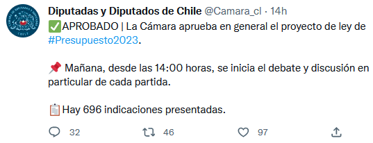 Twitter: Diputadas y Diputados Chile