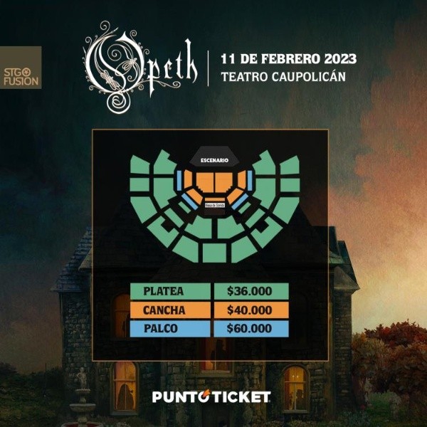 ¿Cuándo es el segundo show de Opeth en Chile? (Foto: PuntoTicket)