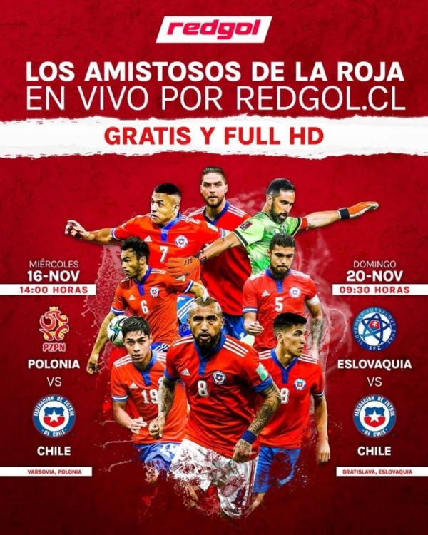 Los amistosos de la Roja se pueden ver en RedGol