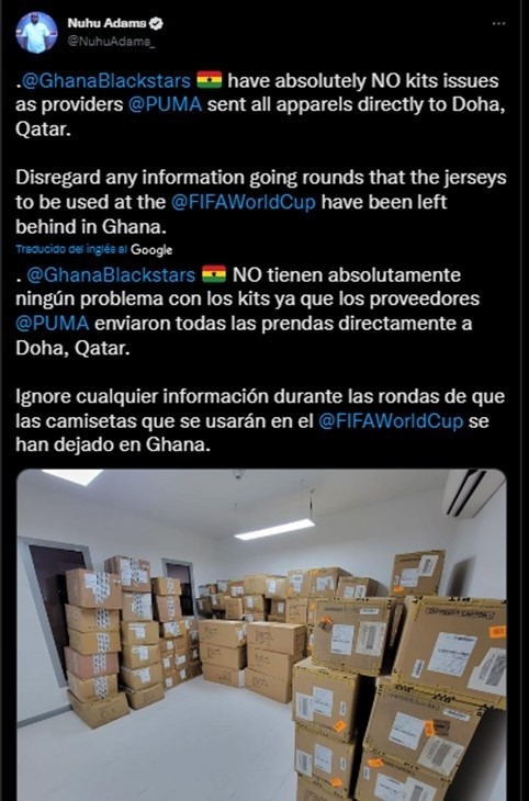Las camisetas fueron enviadas directamente a Qatar