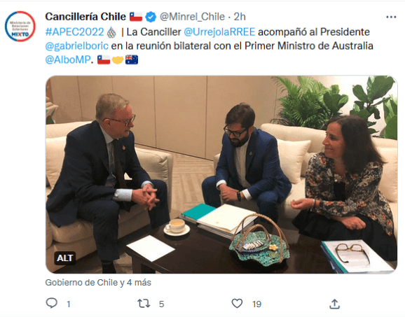 Twitter: Cancillería Chile
