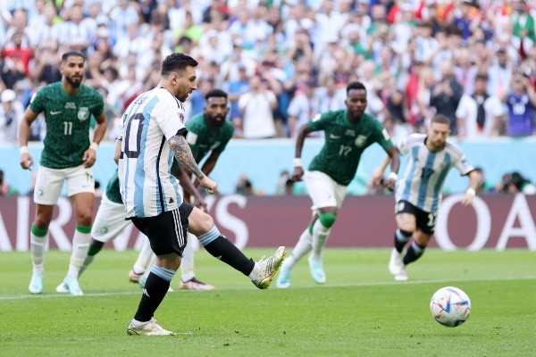 Messi marcó el único gol de Argentina ante Arabia Saudita | Getty Images