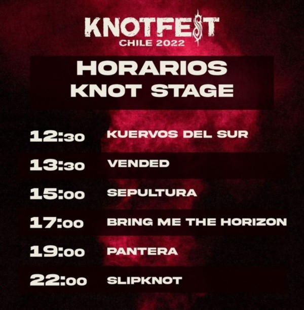 ¿Cuáles son los horarios del KnotFest 2022? (Foto: Instagram)
