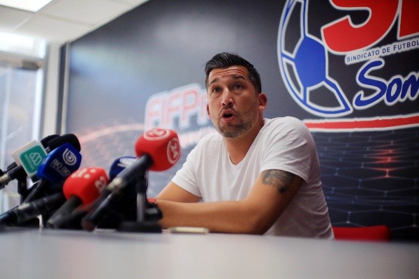 Luis Marín en una declaración como secretario del Sifup. (Agencia Uno).