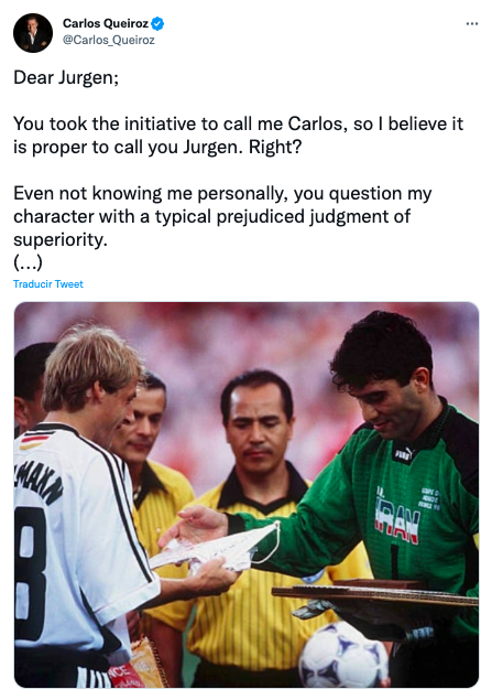El mensaje de Queiroz contra Klinsmann.