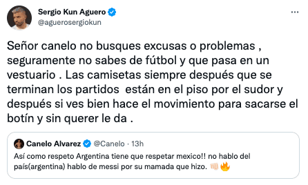 Kun Agüero responde a Canelo Álvarez tras amenazar a Lionel Messi.
