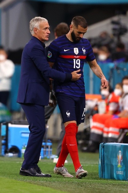 Didier Deschamps y Karim Benzema con la selección de Francia. (Getty Images).