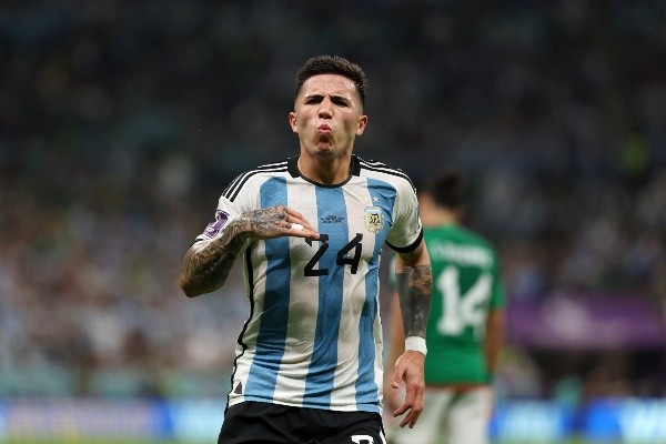 Enzo la rompió toda en el 2-0 de Argentina sobre México. ¿Lo veremos desde el arranque ante Polonia mañana? | Foto: Getty Images.