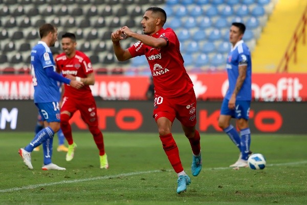 Federico Mateos anotó el último gol con el que Ñublense venció 3-2 a la U el 21 de febrero en el Estadio Huachipato-CAP. | Foto: Agencia Uno