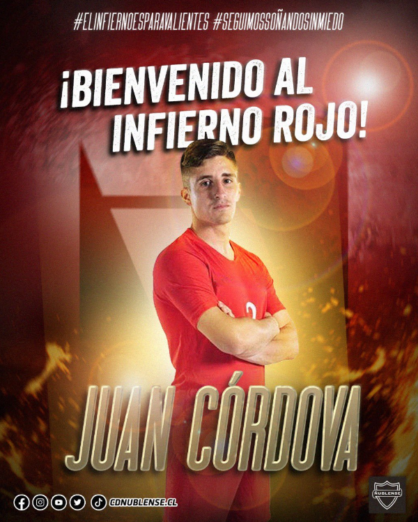 Así anunció Ñublense la contratación de Juan Córdova. (Captura).
