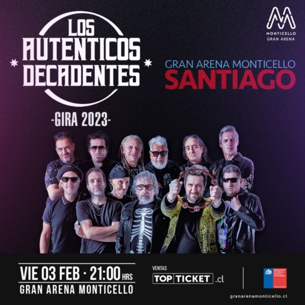Los Auténticos Decadentes vuelven a Chile. (Foto: Arena Monticello)