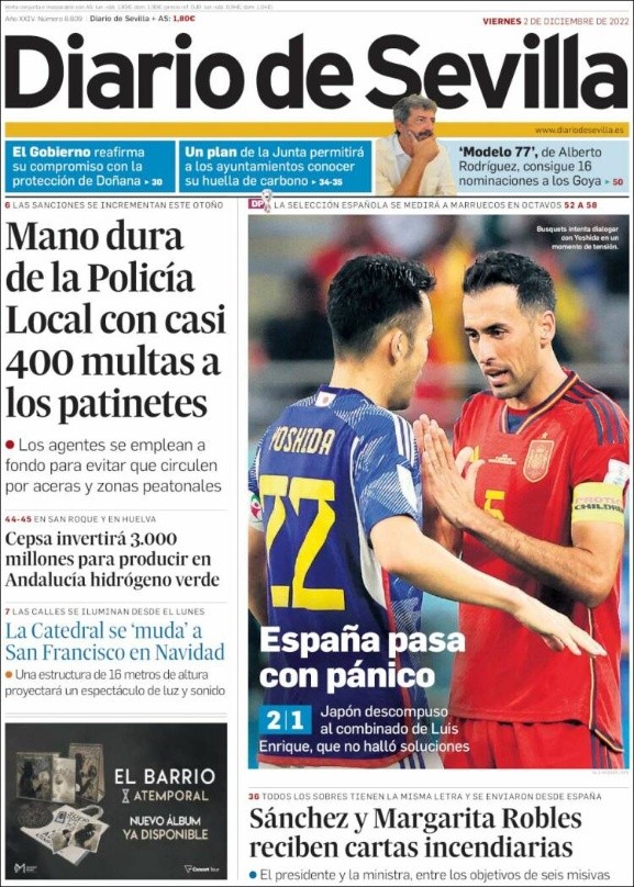 La portada del Diario de Sevilla por la clasificación