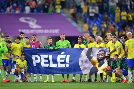 El homenaje del Scratch a Pelé tras golear a Corea del Sur en los octavos de final de Qatar 2022. (Getty Images).