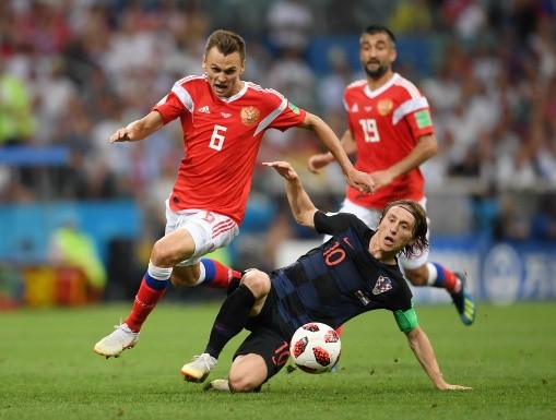 Rusia y Croacia protagonizaron el último partido que se extendió al tiempo extra en ronda de cuartos de final por Copas del Mundo. Foto: Getty Images.