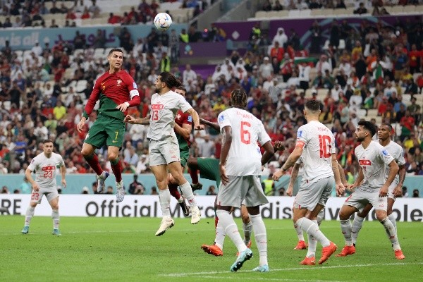 Cristiano Ronaldo apenas ingresó en los minutos finales en la goleada de 6-1 de Portugal sobre Suiza. | Foto: Getty Images.