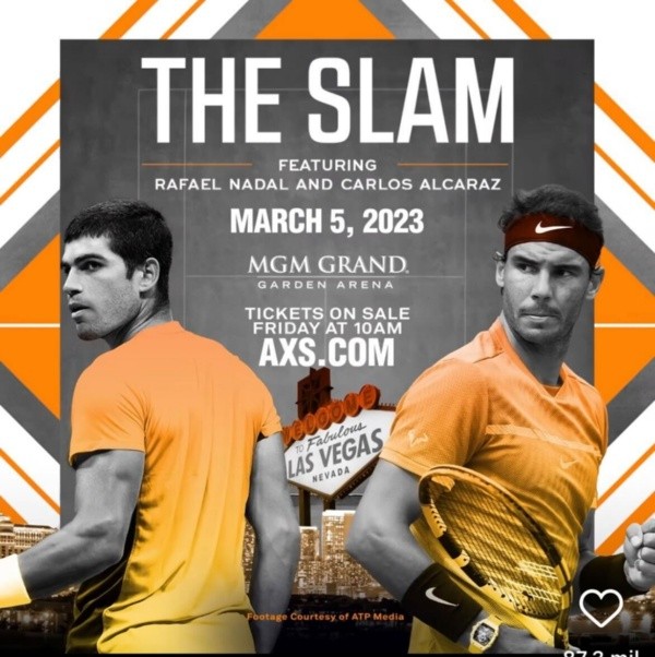 The Slam: Alcaraz vs Nadal en marzo de 2023. | Foto: Getty