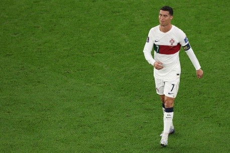 Cristiano Ronaldo llora por la eliminación de Portugal a manos de Marruecos. (Getty Images 2022).