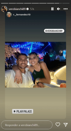 Ramón Fernández y Verónica Bianchi compartieron en el matrimonio de Matías Zaldivia. (Captura Instagram).