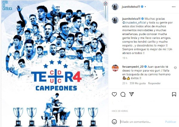 La despedida de Juan Leiva en la UC.