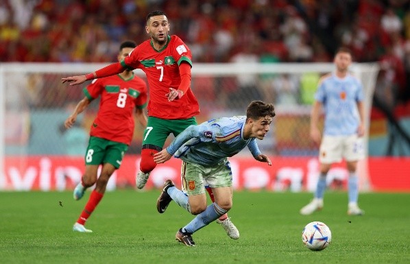 Hakim Ziyech ha sido una de las buenas figuras de Marruecos en este Mundial de Qatar 2022. | Foto: Getty Images.