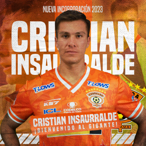 La gráfica de anuncio de Cristián Insaurralde, la nueva incorporación de Cobreloa. (Captura).