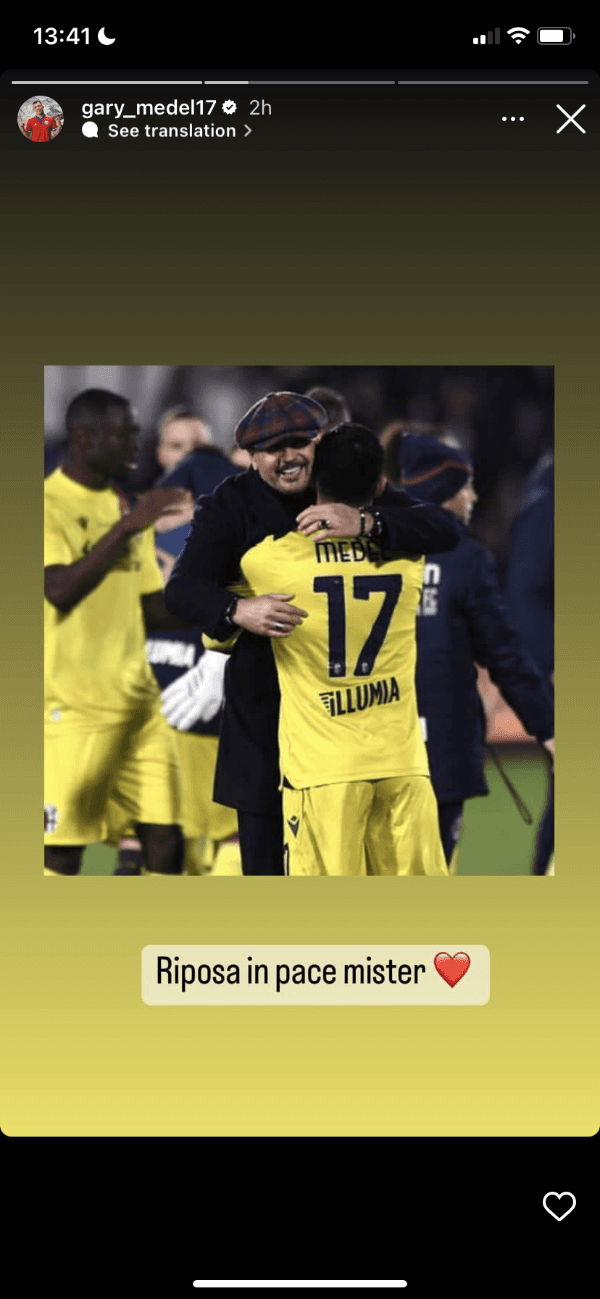 Gary Medel despide a Sinisa Mihajlovic