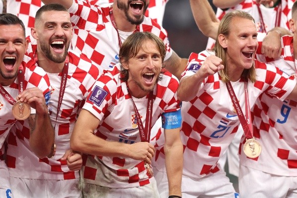 Croacia festeja su tercer lugar.