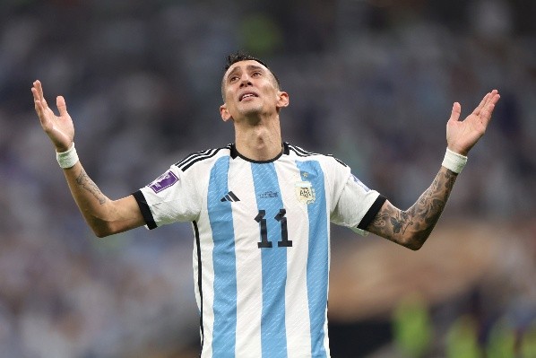 Ángel di María celebró emocionado hasta las lágrimas. (Getty Images 2022).