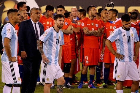 La cara de Lionel Messi tras perder la Copa América del Centenario ante Chile con la selección de Argentina. (Agencia Uno).
