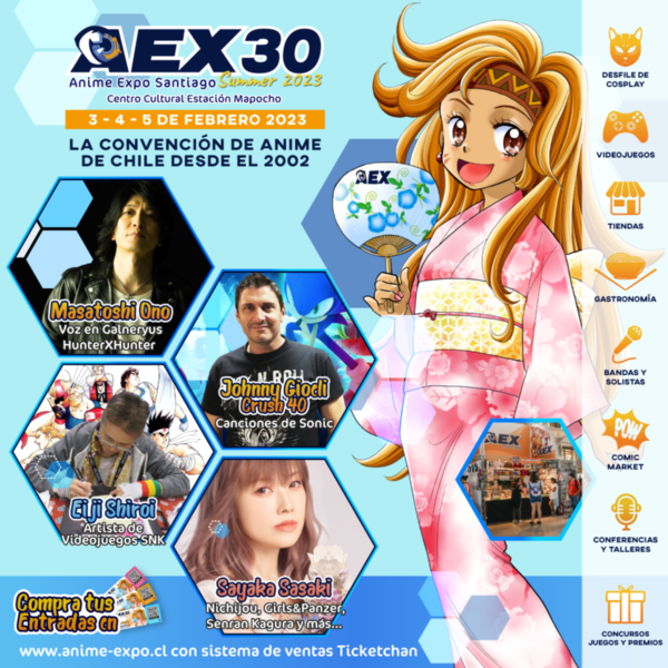 Cantante de Dragon Ball Z Kai y Hunter X Hunter llega a Chile.(Foto: AEX30)