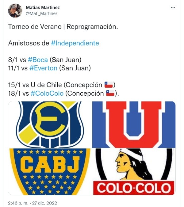 Independiente jugaría ante tres elencos chilenos