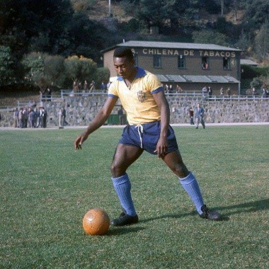 Pelé entrenando en el Mundial de Chile 1962