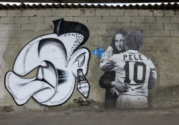 Uno de los murales de Pelé en Brasil (Getty)
